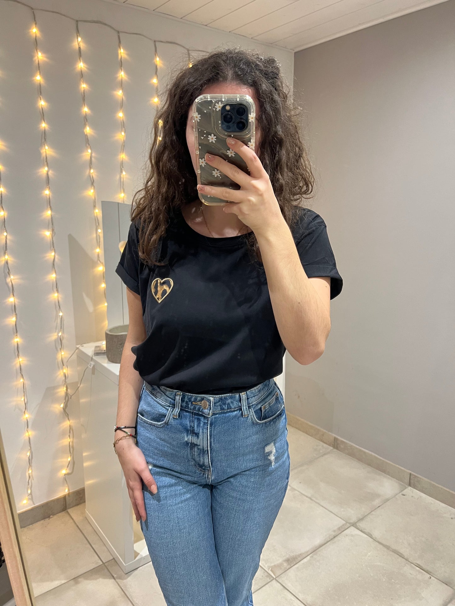 Tee shirt broderie Leopard